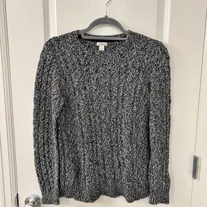 L.L. Bean Cotton Double L Cable Crewneck Sweater
